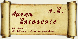 Avram Matošević vizit kartica